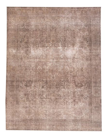 Overdyed  Transitional Ivory Area rug 8x10 Turkish Hand-knotted 374173