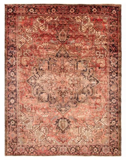 Geometric  Traditional Red Area rug 9x12 Turkish Hand-knotted 391070