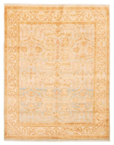 Traditional  Transitional Blue Area rug 6x9 Pakistani Hand-knotted 391515