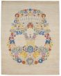 FloralTransitional Blue Area rug 9x12 Pakistani Hand-knotted 206382