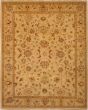Bordered  Traditional Brown Area rug 8x10 Indian Hand-knotted 268448