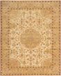 Bordered  Traditional Ivory Area rug 9x12 Turkish Hand-knotted 280872