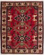 Bordered  Geometric Red Area rug Unique Afghan Hand-knotted 281955