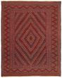 Bordered  Carved Red Area rug 4x6 Afghan Hand-knotted 311229