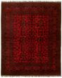 Bordered  Tribal Red Area rug 4x6 Afghan Hand-knotted 326037