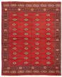 Bordered  Tribal Brown Area rug 6x9 Pakistani Hand-knotted 328656