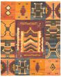 Casual  Transitional Orange Area rug 8x10 Turkish Flat-weave 335757