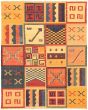 Casual  Transitional Orange Area rug 6x9 Turkish Flat-weave 335810