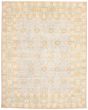 Bordered  Transitional Grey Area rug 6x9 Pakistani Hand-knotted 338715