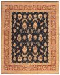 Bordered  Traditional Black Area rug 12x15 Indian Hand-knotted 339198