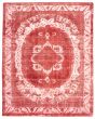 Bordered  Transitional Red Area rug 9x12 Turkish Hand-knotted 342237