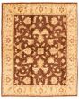 Bordered  Traditional Brown Area rug 6x9 Afghan Hand-knotted 346354