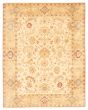 Bordered  Traditional Ivory Area rug 6x9 Turkish Hand-knotted 347499