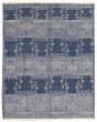 Carved  Transitional Blue Area rug 6x9 Indian Hand-knotted 362747