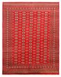 Bordered  Traditional Red Area rug 6x9 Pakistani Hand-knotted 363297