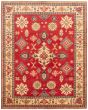 Bordered  Traditional Red Area rug 6x9 Afghan Hand-knotted 363706