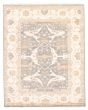 Bordered  Traditional Grey Area rug 6x9 Indian Hand-knotted 370238