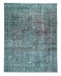 Overdyed  Transitional Green Area rug 9x12 Turkish Hand-knotted 374316