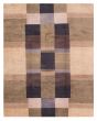 Modern Green Area rug 6x9 Nepal Hand-knotted 375037