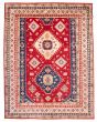 Bordered  Traditional Red Area rug Unique Afghan Hand-knotted 377237