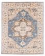 Bordered  Traditional Blue Area rug 6x9 Indian Hand-knotted 377542