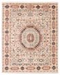 Bordered  Traditional Yellow Area rug 6x9 Indian Hand-knotted 377654