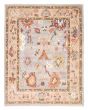 Bordered  Transitional Blue Area rug 12x15 Indian Hand-knotted 377823