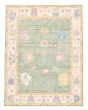 Bordered  Transitional Green Area rug 9x12 Pakistani Hand-knotted 381660