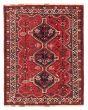 Bordered  Traditional Red Area rug 4x6 Persian Hand-knotted 383519