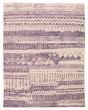 Carved  Transitional Purple Area rug 6x9 Indian Hand-knotted 387320