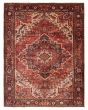 Geometric  Traditional Red Area rug 8x10 Turkish Hand-knotted 390983