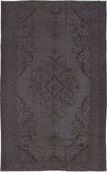 Bordered  Transitional Grey Area rug 5x8 Turkish Hand-knotted 269412
