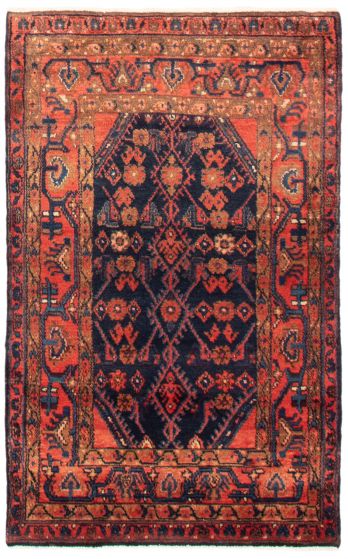Bordered  Traditional Blue Area rug 3x5 Persian Hand-knotted 366270