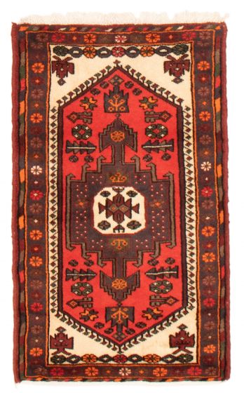 Bordered  Traditional Red Area rug 3x5 Persian Hand-knotted 371096