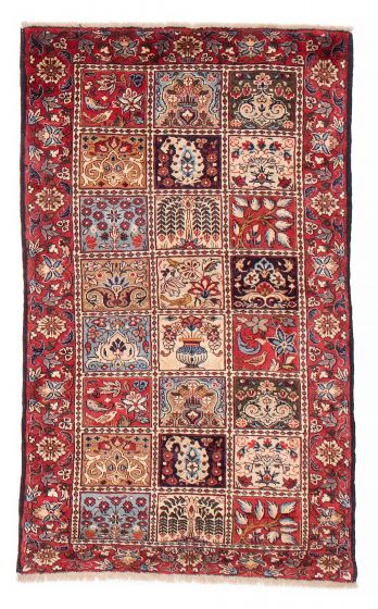 Bordered  Traditional Red Area rug 3x5 Persian Hand-knotted 382544