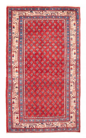 Bordered  Tribal Red Area rug 3x5 Persian Hand-knotted 385687