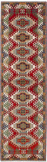 Traditional Red Runner rug 10-ft-runner Indian Hand-knotted 236498