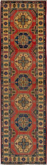 Bohemian  Geometric Brown Runner rug 10-ft-runner Afghan Hand-knotted 271231
