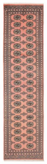 Bordered  Traditional Pink Runner rug 10-ft-runner Pakistani Hand-knotted 390279
