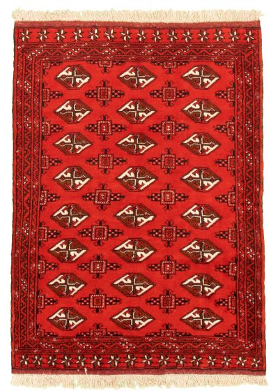 Bordered  Tribal Brown Area rug 3x5 Turkmenistan Hand-knotted 334834