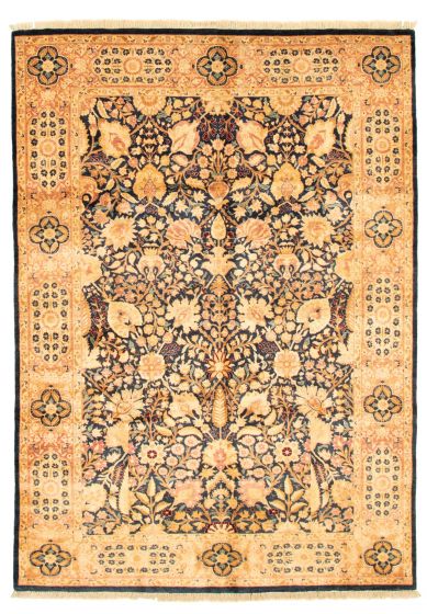 Bordered  Traditional Blue Area rug 5x8 Pakistani Hand-knotted 336402