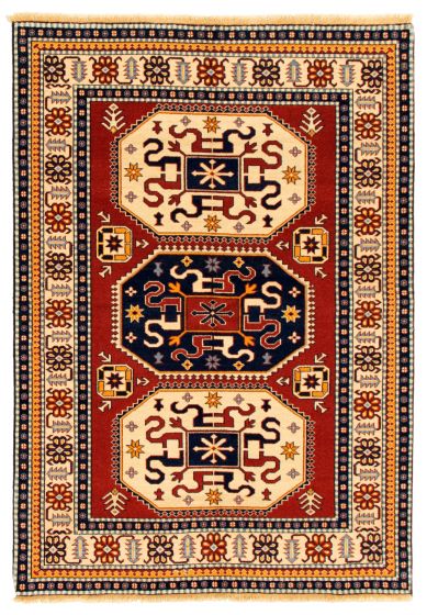 Bordered  Traditional Brown Area rug 5x8 Indian Hand-knotted 346229
