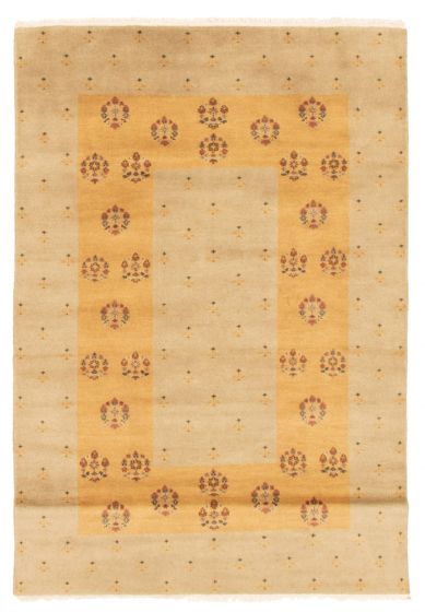 Floral  Transitional Yellow Area rug 3x5 Pakistani Hand-knotted 349434