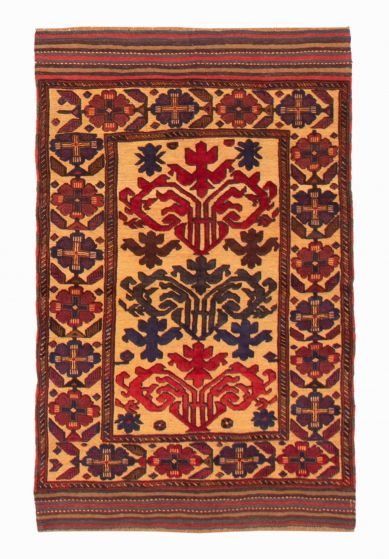 Bordered  Tribal Brown Area rug 3x5 Afghan Hand-knotted 365421