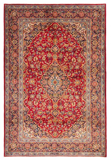 Bordered  Traditional Red Area rug 8x10 Persian Hand-knotted 373657