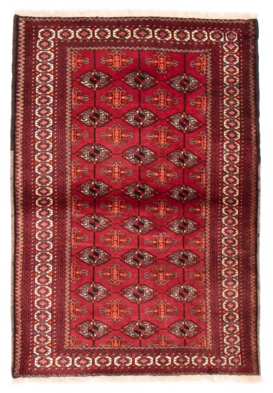 Bordered  Tribal Red Area rug 3x5 Persian Hand-knotted 381483