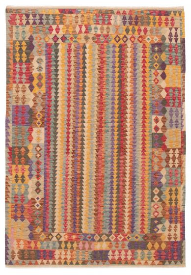 Flat-weaves & Kilims  Stripes Multi Area rug 6x9 Turkish Flat-Weave 388274