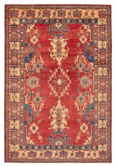 Geometric  Traditional Red Area rug 5x8 Afghan Hand-knotted 391710