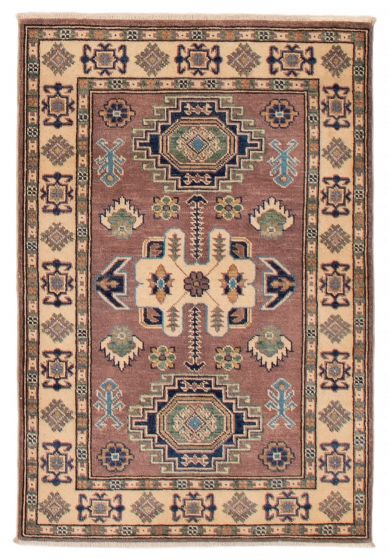 Bordered  Transitional Brown Area rug 3x5 Afghan Hand-knotted 392778