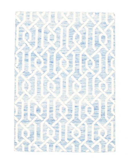Flat-weaves & Kilims  Transitional Blue Area rug 3x5 Indian Flat-weave 344373